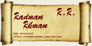 Radman Rkman vizit kartica